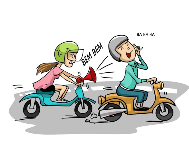 Cắm mặt vào màn hình điện thoại khi đi trên đường